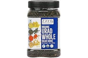 Zayd Organics Urad Whole, Black Matpe Lentils, USDA Organic, 1.75lbs (800g)