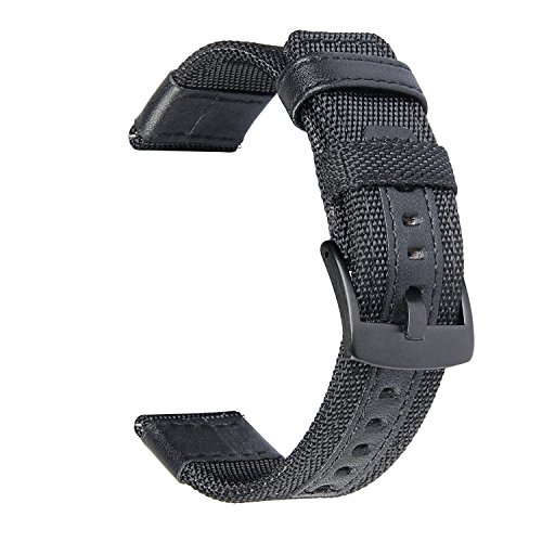 Gear S3 Classic Watch Band / Gear S3 Frontier Band, V-Moro 22mm Premium Woven Nylon Replacement Strap Wrist band For Samsung Gear S3 Classic Gear S3 Frontier Sports Smartwatch (Black)