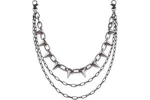 CYKDOHY Rivet Layered Pants Chain for Women Men Punk Gothic Silver Spike Jean Belt Trousers Chains Harajuku Street Wallet Pocket Keychains Waist Pocket Cool Stylish Hip Hop Rock Biker Goth Body Accessories Gifts