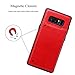 Galaxy Note 8 Wallet Case, MMHUO Premium PU Leather Galaxy Note 8 Case with Credit Card Holder Double Magnetic Buttons Flip Shockproof Protective Cover Samsung Galaxy Note 8 - Red