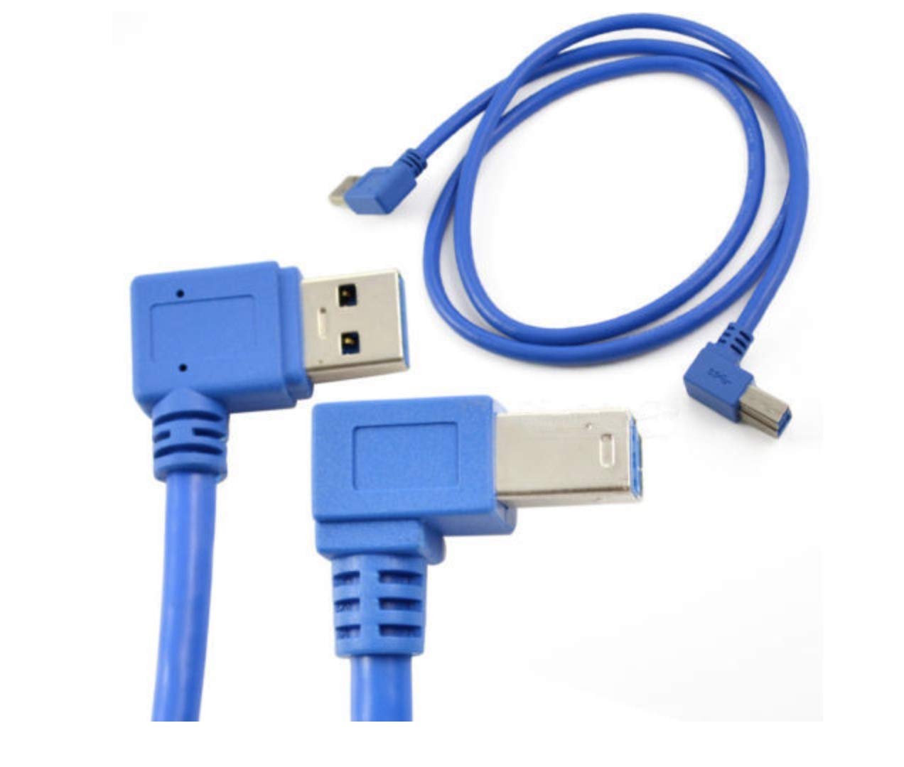 INN0V8 1m SuperSpeed USB 3.0 A Male 90 Degree Right Angle to USB 3.0 B Male Right Angle Pinter Cable (USB 3.0 Right to B Male Right)