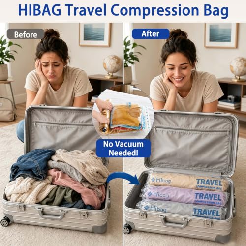 Compression Bags for Travel Essentials, Roll Up Bags No Vacuum Needed photo 9