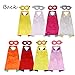 RioRand Kids Cartoon Dress Up Costumes Double-Sided Satin Capes with Felt Masks and Slap Bracelets 8pcs