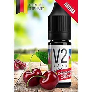 V2 Vape Amarena-Kirsche AROMA / KONZENTRAT hochdosiertes Premium Lebensmittel-Aroma zum selber mischen von E-Liquid / Liquid-Base für E-Zigarette und E-Shisha 10ml 0mg nikotinfrei