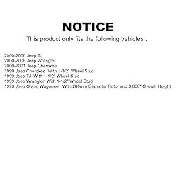 Front Disc Brake Rotors Pair For Jeep Wrangler
