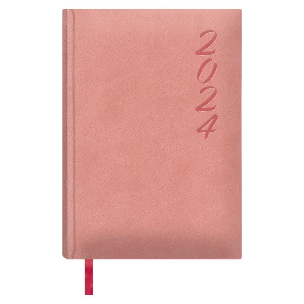 Dohe - 2024 Diary - Day Page - Size: 15 x 21 cm (A5) - 336 Pages - Stitched Binding - Hardcover - Pink - Brasilia Model