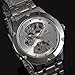 Skeleton Analog Silver Steel Band Mens Mechanical Automatic Wrist Watch