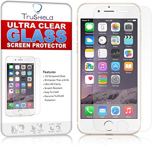 TruShield [2-PACK] Apple iPhone 6 6S PLUS Screen Protector - Tempered Glass - Package Includes Microfiber Cleaning Wipe and 2 x Tempered Glass Screen Protectors