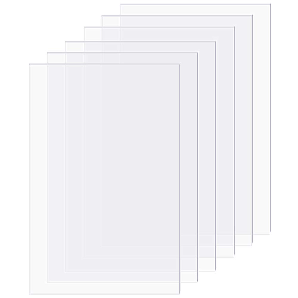 OLYCRAFT 20 Sheets 0.5~0.9mm Picture Frame Replacement Transparent 10x15cm Acrylic Photo Size Sheet Glass Clear Protective Sheets for Photo Frame and Projects Display