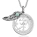 Archangel Michael Sigil Amulet Magic Powers Angel Wing Charm Green Quartz Pendant 18 Inch Necklace