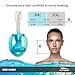 Snorkel Mask Full Face for Kids and Adults - Anti-Fog and Anti-Leak Easybreath Snorkeling Gear - Dive Scuba Mask with 180 Panoramic View and 4 Bonus Items as Snorkel Set (White-Blue, S/M)