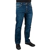 LA Police Gear Men's Terrain Flex Relaxed Fit Tactical Jeans, Comfortable Stretch Denim Jean, EDC Stretch Waistband Jeans