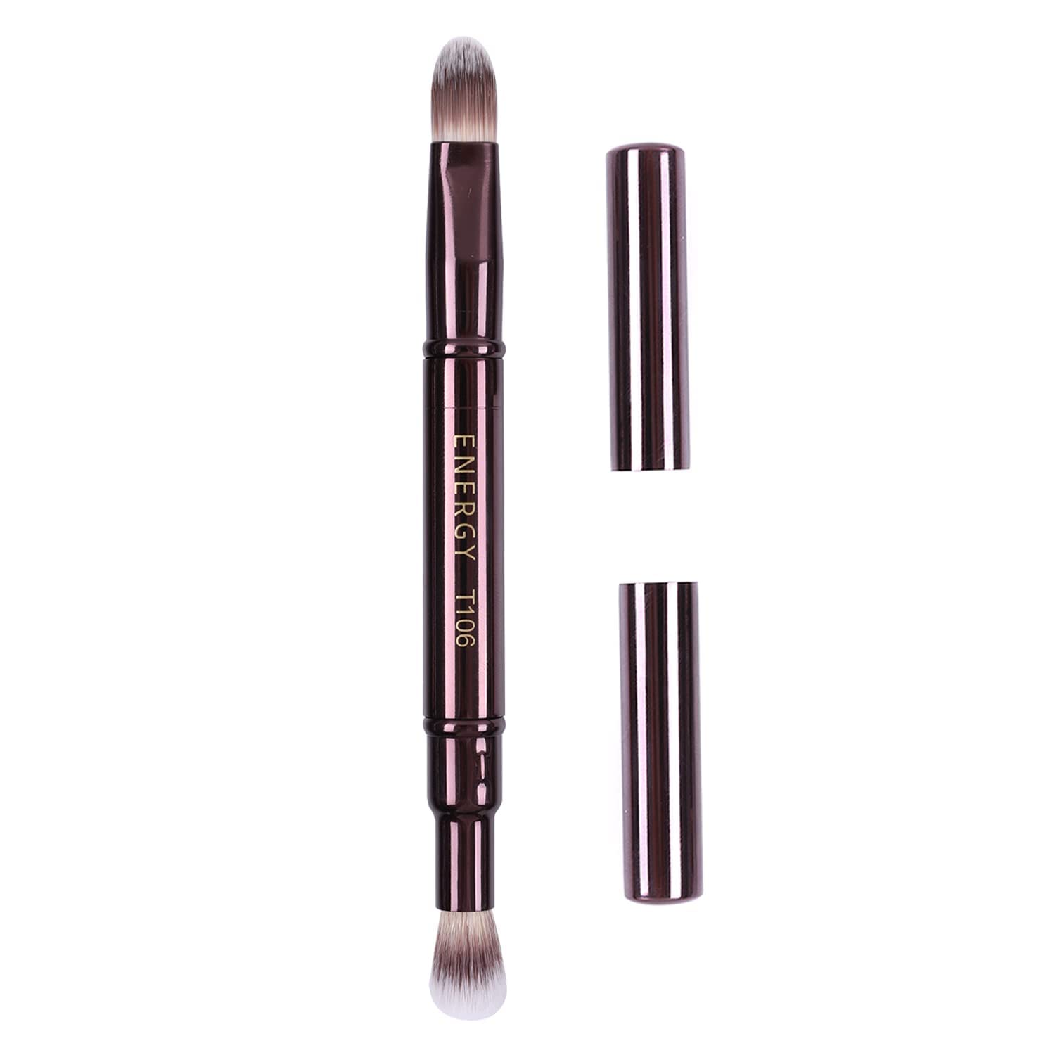 ENERGY Dual-ended 2-in-1 Concealer, Blending, and Highlighter Brush - Travel Makeup Brush for Liquid, Cream, Powder Makeup (Gift for Her, Gift for Woman)