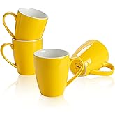 Sweese Porcelain Coffee Mugs - 16 Ounce (Top to the Rim) for Coffee, Latte, Tea, Cocoa, Set of 4, Yellow