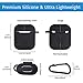 HDE Silicone Case for AirPods Protective Silicone Cover Skin for Apple AirPods Charging Case with Carabiner Keychain Belt Clip (Black)