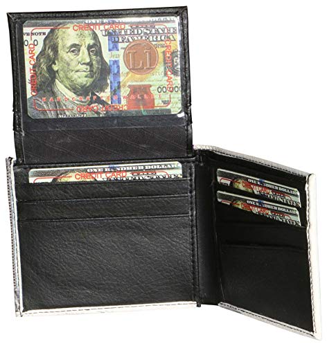 9-Crowns-100-Hundred-Dollar-Vegan-Leather-Bifold-Wallet-WID-Slot