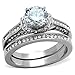 Lanyjewelry His Hers Couples Ring Set Womens Round CZ Stainless Steel Wedding Ring Set Mens Matching Band