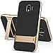 Galaxy J4 2018 Case, Ranyi [2 Piece Carbon Fiber] [Kickstand Feature] [Shock Resistant] Premium Hybrid Hard Bumper + Matte Carbon Fiber Rubber 2 in 1 Case for Samsung Galaxy J4 (2018) Gold