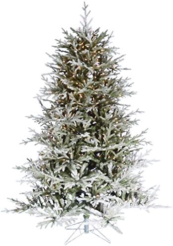 Fraser Hill Farm 9.0-Ft Highland Green Prelit Christmas Tree with EZ Connect Clear Smart Metal Stand, Light Frost