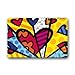 Romero Britto Heart Painting Custom Machine Washable Door Mats Indoor Outdoor House Doormat 23.6