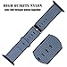 INTENY Woven Nylon Fabric Wrist Strap Replacement Band with Classic Square Stainless Steel Buckle Compatible for Apple iWatch Series 1/2/3,Sport & Edition,38mm, Navy Tahoeblue