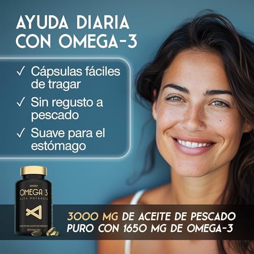Omega 3 Aceite de Pescado - 3000 mg Triple Potencia - 120 Cápsulas Blandas