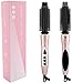 AsaVea Hair Curler and Straightener Brush, Anti-Scald Technology Perfecter Pro Grip Digital Temp-Controlled Heated Brush (Rose Gold)