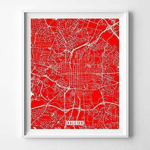 Amazon Com Raleigh North Carolina City Street Map Wall Art Home