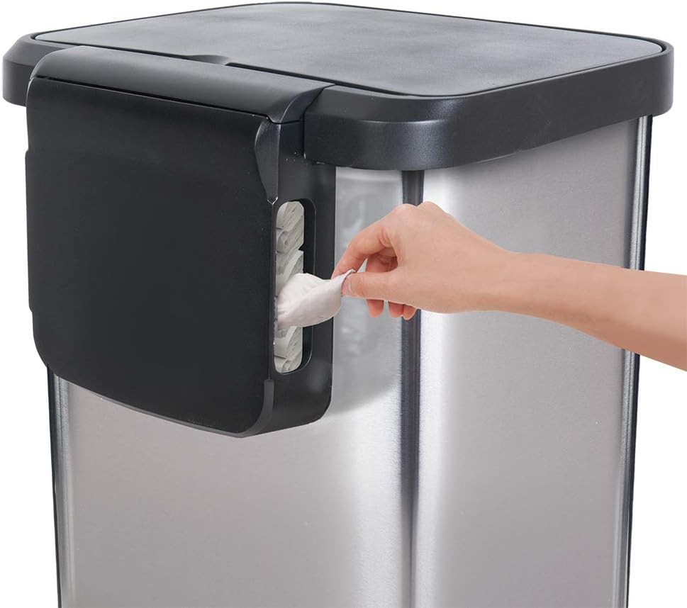 GLAD GLD74507 Extra Capacity Stainless Steel Step Trash Can with