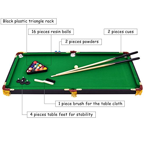 Costzon Billiard Table, Pool Game Table Includes Cues, Ball, Chalk, Rack, Brush for Kids Buy