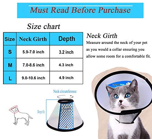 image for Supet Cat Cone Adjustable Pet Cone Pet Recovery Collar Comfy Pet Cone 
