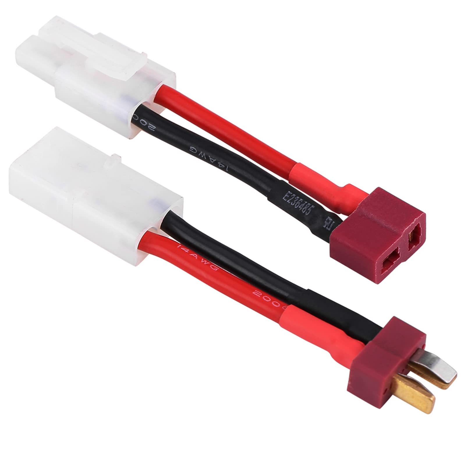 Deans To Tamiya Adapter Silicone 2Pcs Set T Plug Female Male To Tamiya Male Female Adapter Cable 14 Awg Wire Rc Sory