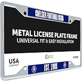 Desert Cactus Chelsea FC London Blue Lions Car Accessories Football Soccer Metal License Plate Frame and Tag Holder for Front or Rear of Vehicle (Frame - Design A)