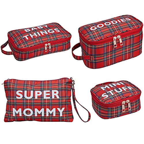 Printe Diaper Bag Organizing Bags Set of 4, Waterproof Packing Cubes, Diaper Bag Organizer