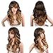 KRSI Ombre Blonde Synthetic Wigs for Black Women Long Natural Wavy Full Synthetic Hair Wigs For Women Side Parting With Bangs Heat Friendly Replacement Wigs 24 Inches Honey