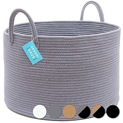 OrganiHaus Gray Extra Large Blanket Basket for