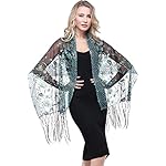 BABEYOND 1920s Shawl Wraps Sequin Fringed Evening Cape Wedding Bridal Shawl Scarf BABEYOND 1920s Shawl Wraps Sequin Fringed Evening Cape Wedding Bridal Shawl Scarf