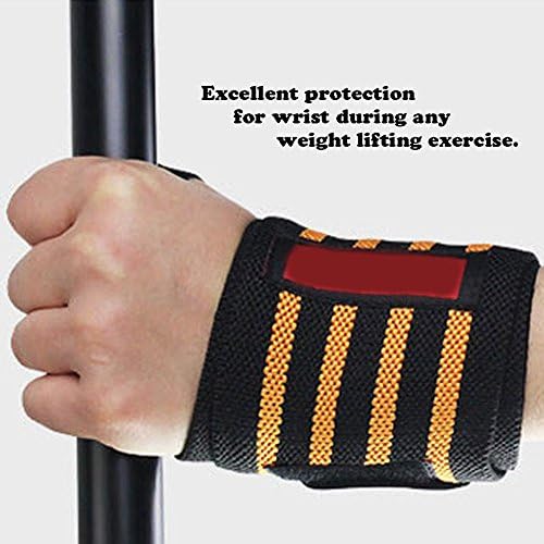 Practical Adjustable Sport Wristband Wrist Brace Wrap Sport Elastic Bandage Gym Strap For Sports Safety Polyester velcro (Orange)