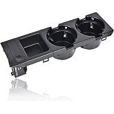 EKLN Front Center Console Cup Holder with Coin Holder for 1998-2006 BMW E46 | Black Plastic Fit for 1998-2006 BMW E46 3 Series 318i 320i 323i 325i 328i 330i Replaces 51168217953 51169415183 51169415186