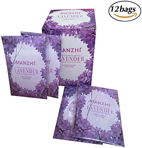 Pack of 12 Moth Repellent Sachets with All Natural Lavender for Closet Drawers or Cloakroom