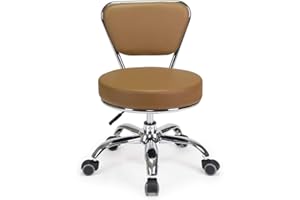 MAYAKOBA Dayton Pedicure Stool CAPPUCCINO Pneumatic, Adjustable Height perfect for Nail salon, Pedicure spa, Rolling Salon Furniture & Equipment