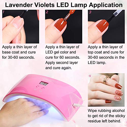 Lavender Violets Soak-off UV Gel Nail Polish Kit with Base Top Gel 18 Colors Nail Gel for Home Nail Salon Nail Art 997 - Thumbnail 7