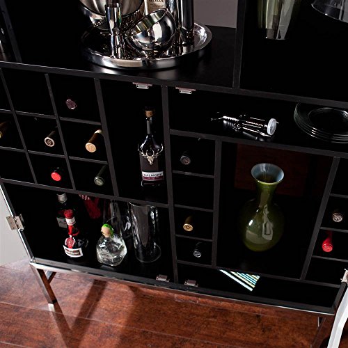 Southern Enterprises Shadowbox Wine/Bar Cabinet, Black