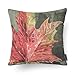 Phantoscope 18 x 18 in Set of 4 Decorative Fall Maple Leaves Throw Pillow Case Accent Cushion Cover, 18