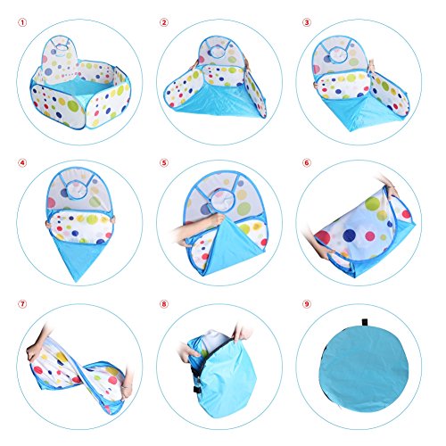 LPRTALK Kids Ball Pit Ball Tent Toddler Ball Pit with Basketball Hoop and Zippered Storage Bag for Toddlers 4 Ft/120CM (Balls not Included)