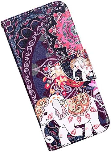 Qjuegad Compatible with iPhone 11 Pro Phone Case, PU Leather Soft Magnetic Closure Flip Wallet Cases with Stand/Card Holder, Silicone Inner Back Cover, Flower Icon