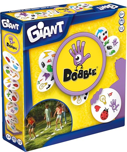 Asmodee - DOBBLE Giant - Fast and fun card game for children from 6 years old - Family Observation Game - Outdoor or Indoor Games - Giant Cards - 2 to 12 Players -15 Min - Zygomatic