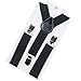 ESUPPORT Kids Y-Style Adjustable Elastic Sturdy Metal Clips PU Leather suspender Black