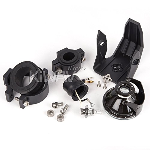 KiWAV Magazi motorcycle NS-41 round fog light black fork tube mount