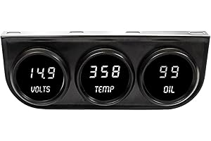 Intellitronix 2-1/16 LED Digital Panel 3-Gauge - Black Finish